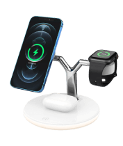 Бездротова зарядка Belkin 3 в 1 Wireless Charger with MagSafe 15W (White)