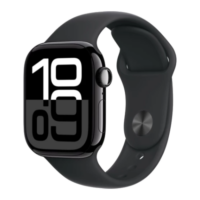 Apple Watch Series 10 GPS 42mm Jet Black Aluminium Case with Black Sport Band – M/L (MWWF3)