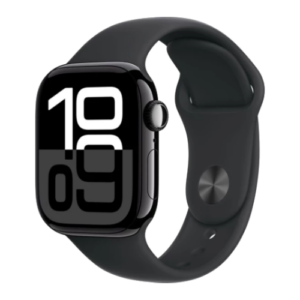 Apple Watch Series 10 GPS 46mm Jet Black Aluminium Case with Black Sport Band - S/M (MWWP3)