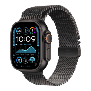 Apple Watch Ultra 2 49mm Black Titanium Case with Black Titanium Milanese Loop (Small) 2024 (MX4W3)