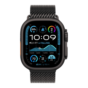 Apple Watch Ultra 2 49mm Black Titanium Case with Black Titanium Milanese Loop (Medium) 2024 (MX5U3)