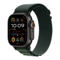 Apple Watch Ultra 2 49mm Black Titanium Case with Dark Green Alpine Loop (Large) 2024 (MX4T3)