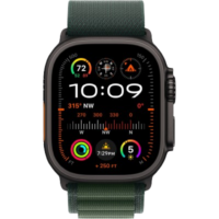 Apple Watch Ultra 2 49mm Black Titanium Case with Dark Green Alpine Loop (Large) 2024 (MX4T3)