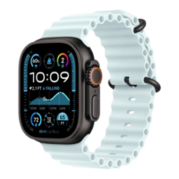 Apple Watch Ultra 2 49mm Black Titanium Case with Ice Blue Ocean Band 2024 (MYP83)