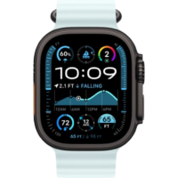 Apple Watch Ultra 2 49mm Black Titanium Case with Ice Blue Ocean Band 2024 (MYP83)