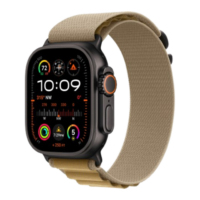Apple Watch Ultra 2 49mm Black Titanium Case with Tan Alpine Loop (Small) 2024 (MYTF3/ MYQ03)