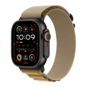 Apple Watch Ultra 2 49mm Black Titanium Case with Tan Alpine Loop (Large) 2024 (MYTF3/ MYQ23)