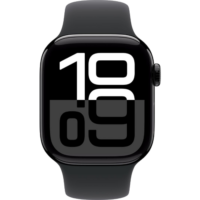 Apple Watch Series 10 GPS 42mm Jet Black Aluminium Case with Black Sport Band – M/L (MWWF3)