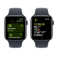 Apple Watch Series SE 2024 GPS 40mm Midnight Aluminium Case with Midnight Sport Band – M/L (MXE93)