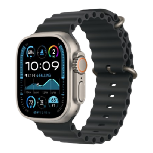 Apple Watch Ultra 2 49mm Natural Titanium Case with Black Ocean Band 2024 (MYT03/ MXTL3)