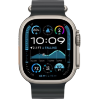 Apple Watch Ultra 2 49mm Natural Titanium Case with Black Ocean Band 2024 (MYT03/ MXTL3)