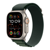 Apple Watch Ultra 2 49mm Natural Titanium Case with Dark Green Alpine Loop (Small) 2024 (MYT33/ MXMU3)