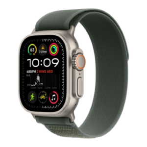 Apple Watch Ultra 2 49mm Natural Titanium Case with Green Trail Loop M/L 2024 (MXTP3)