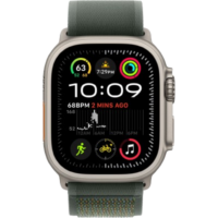Apple Watch Ultra 2 49mm Natural Titanium Case with Green Trail Loop M/L 2024 (MXTP3)