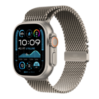 Apple Watch Ultra 2 49mm Natural Titanium Case with Natural Titanium Milanese Loop (Large) 2024 (MX5T3)