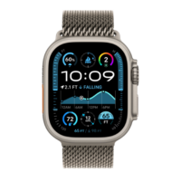 Apple Watch Ultra 2 49mm Natural Titanium Case with Natural Titanium Milanese Loop (Large) 2024 (MX5T3)