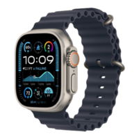 Apple Watch Ultra 2 49mm Natural Titanium Case with Navy Ocean Band 2024 (MX4D3)