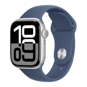 Apple Watch Series 10 GPS 46mm Silver Aluminium Case with Denim Sport Band - M/L (MWWM3)