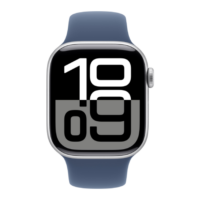 Apple Watch Series 10 GPS 42mm Silver Aluminium Case with Denim Sport Band – M/L (MWWC3)