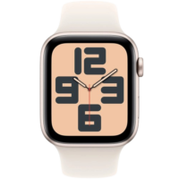 Apple Watch Series SE 2024 GPS 40mm Starlight Aluminium Case with Starlight Sport Band – S/M (MXEF3)