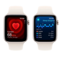 Apple Watch Series SE 2024 GPS 40mm Starlight Aluminium Case with Starlight Sport Band – S/M (MXEF3)