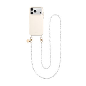 Aiva White Chalk – Baroque Pearl Strap Gold Set for iPhone 17 Air