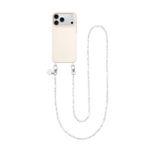 Aiva White Chalk – Baroque Pearl Strap Silver Set for iPhone 17 Air