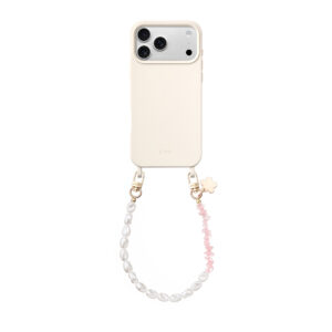 Aiva White Chalk – Rose Quartz Chain Set for iPhone 17 Air