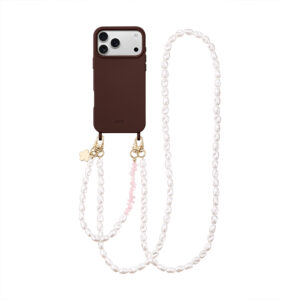 Aiva Earth Brown Rose Quartz – Baroque Pearl Strap Gold Set for iPhone 17 Air