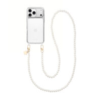 Aiva Clear – Classic Round Pearl Chain Gold Set for iPhone 17 Pro Max