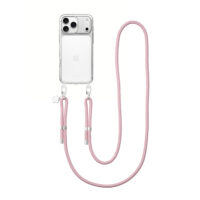 Aiva Clear – Blush Dream Silver Strap Set for iPhone 17