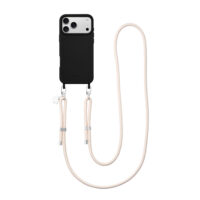 Aiva Black – White Chalk Silver Strap Set for iPhone 17